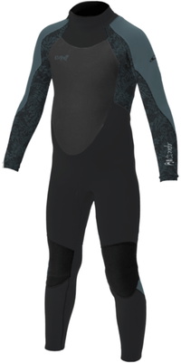2026 O'Neill Junior Epic 4/3mm Back Zip Wetsuit 4216BG - Tempered Steel / Shaded Island Sky / Shade
